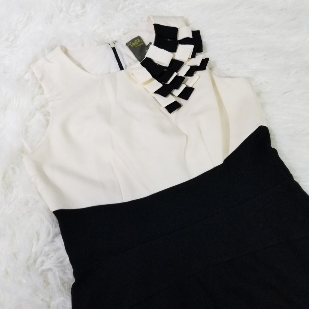 Taylor Women Sleeveless Dress Black and Cream